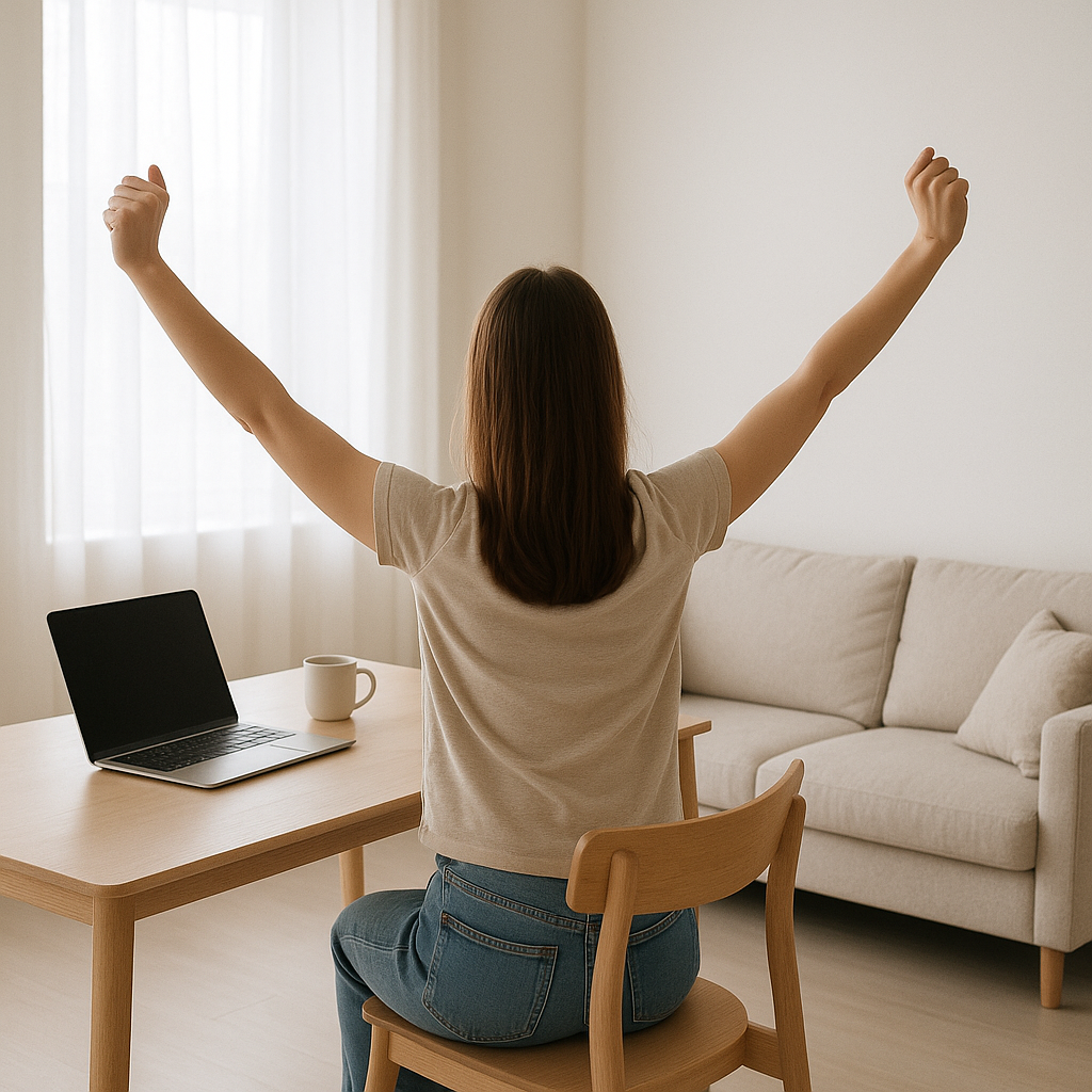 photographic A simple reassuring photo representing flexibility and freedom Clean illustration or scene showing relaxed home life open space or an unc