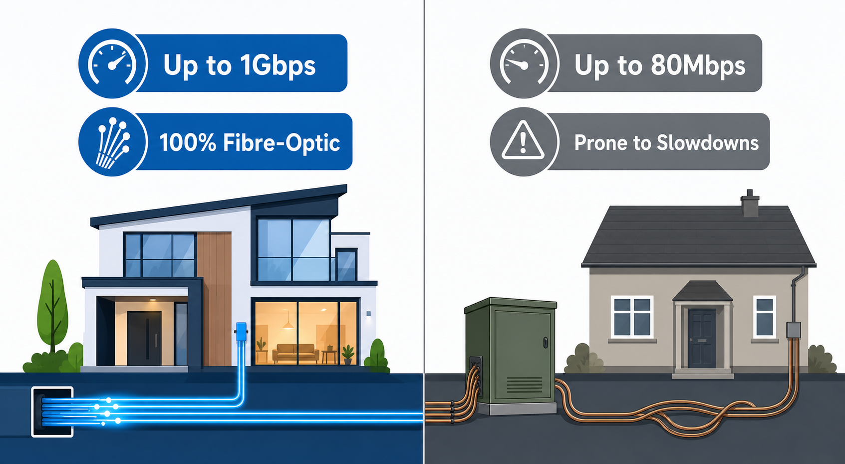 full fibre vs copper part fibre